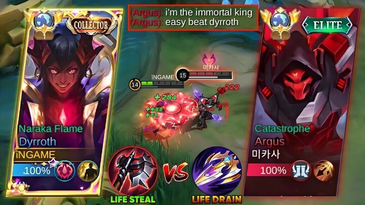 DYRROTH VS GLOBAL ARGUS  LIFESTEAL AGAINST IMMORTAL  EXPLAINED TUTORIAL!! MLBB(1