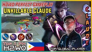 H2wo Claude Perfect Gameplay Unkillable!!! | Top Global Player H2wo