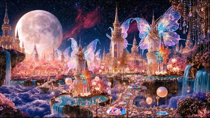 Where Crystal Lotuses Bloom Beneath the Moon ✨ Dreamy Fantasy Music for Deep Sle