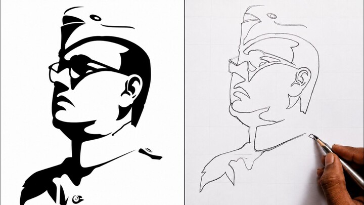 Netaji Shubhas chandra bose Sketch Realistic Pencil Drawing | Step by Step ✏️ | 写实铅笔画教程
