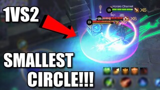 the SMALLEST circle possible in survival mode