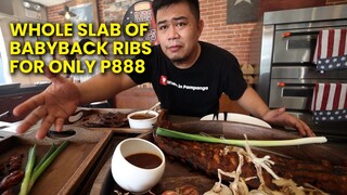 Whole slab of babyback ribs bbq at Ribs & Chops Angeles City