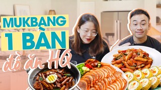 MUKBANG MỘT BÀN ĐỒ ĂN HÀN QUỐC | Hạnh Chee - Nam Pham