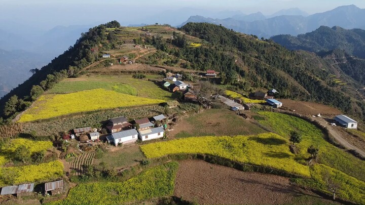 Beautiful Drone footage Nepali Village