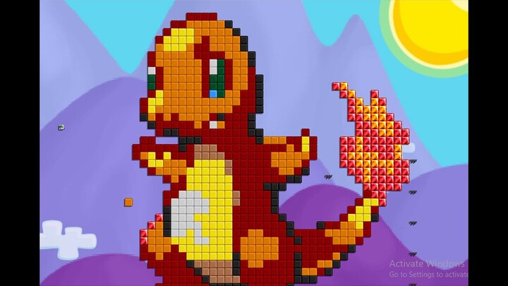 Menggambar Pokemon Charmender di Growtopia (Pixel Art on Growtopia)