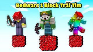 Minecraft Bedwars, Sinh Tồn 1 Block Trái Tim *Noob Team Sở Hữu Vô Hạn Trái Tim Siêu Vip ??