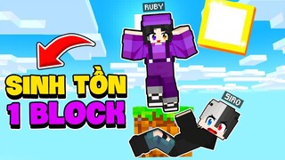 Noob Ruby và Siro Thử Thách " SINH TỒN 1 BLOCK " Cực Tấu Hài Trong Minecraft