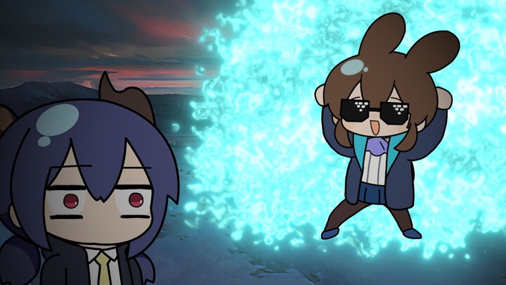 As the song starts, the demon king Amiya appears! His domain expands, and he kills the gambler!