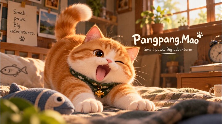 【原创3D动画】认识胖胖！🐱｜Pangpang.Mao EP01｜小小爪子，大大冒险！