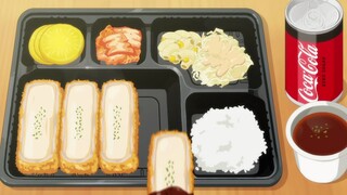 【ม็อกบังอนิเมชัน】🍱ชุดหมูทอดชีส สลัดผักรวม กิมจิ โคล่า ฟูนิ