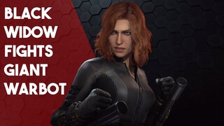 Fighting a Giant Titan War Robot in Marvel's Avengers - Black Widow