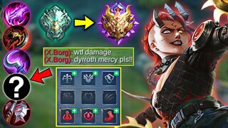 EPICAL GLORY TIER DYRROTH HYPER CORE BEST BUILD & ROTATION & IN SOLO TO RANK UP FAST | MLBB