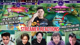 LING ALBERT TERLALU DEWA! REACTION STREAMER - RRQ vs REBELLION PILPRES