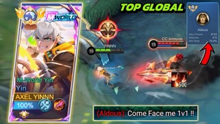 YIN VS TOP GLOBAL ALDOUS CHALLENGED ME | YIN BEST BUILD & EMBLEM TO COUNTER ALDOUS | MOBILE LEGENDS