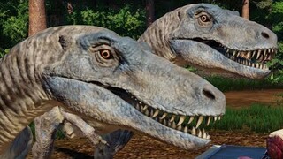 2 Nanotyrannus & 4 Feathered Velociraptor Breakout & Fight - JWE Mods (4K 60FPS)