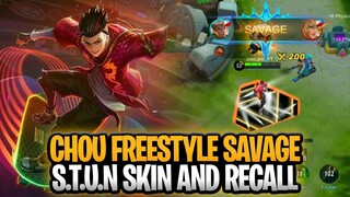 Chou Savage With Freestyle & Chou S.T.U.N Skin and S.T.U.N RECALL | Mobile Legends