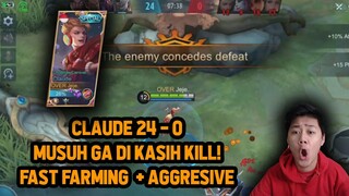 CLAUDE JEJE AWAL SEASON 24 - 0 ! MUSUH GA DIKASIH KILL BOS - Mobile Legends