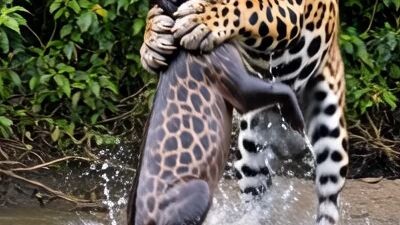 Jaguar’s Lightning Attack! 🐆⚡#Jaguar #Wildlife #AnimalAttack #Nature #ViralVideo