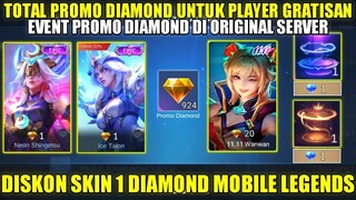 TOTAL PROMOD DIAMOND UNTUK PLAYER GRATISAN DI ORIGINAL SERVER! DISKON SKIN 1 DIAMOND MOBILE LEGENDS