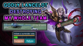 What Happens When A Godly Lancelot Is Destroying My Whole Team | Mobile Legends