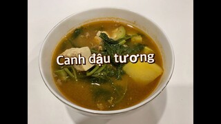 K-món ăn : canh đậu tương . Học món ăn Hàn Quốc và học tiếng Hàn Quốc 된장찌개 :Korea bean paste stew