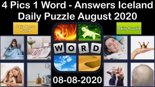 4 Pics 1 Word - Iceland - 08 August 2020 - Daily Puzzle + Daily Bonus Puzzle - Answer - Walkthrough