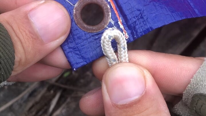 Clever knot for tarp corner #knotshort
