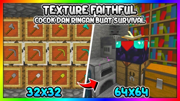 KEREN!! 2 Texture Faithful Yang Cocok dan Ringan Buat Survival diMCPE 1.17+!! TexturePack MCPE