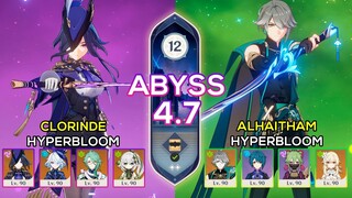 C0 Clorinde Hyperbloom & C0 Alhaitham Hyperbloom - Spiral Abyss 4.7 - Genshin Impact