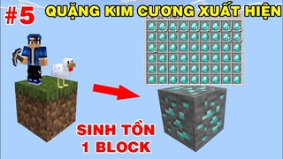 THỬ THÁCH SINH TÔN TRÊN 1 BLOCK || QUẶNG KIM CƯƠNG ĐÃ XUẤT HIỆN VÀ CẢ RÙA BIỂN #5