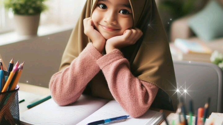 Aisyah anak perempuan yang rajin belajar dan beribadah