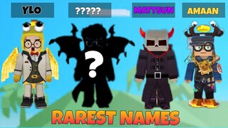 THE RAREST NAMES IN BLOCKMAN GO MATTSUN,AMAAN,YLO AND ???