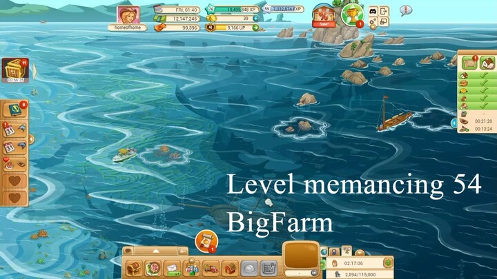 Level memancing 54 | BigFarm memproduksi pupuk dari buah yang gugur 🍁 mendapatkan + 30 emas 🪙