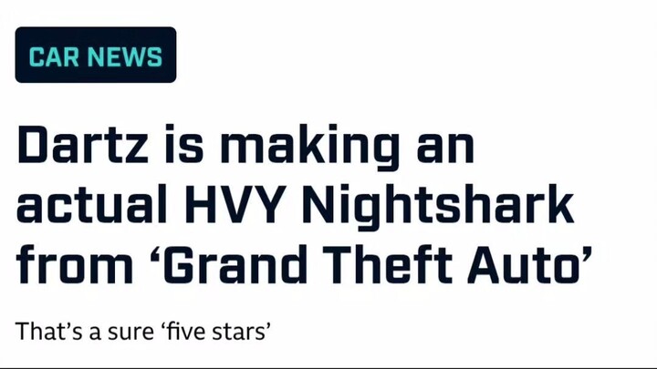 DARTZ is making an actual HVY Nightshark from GTA