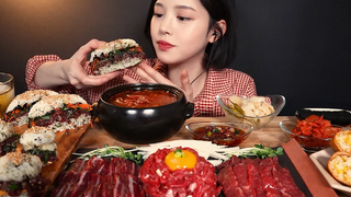 SUB) ! yukhoe yuksashimi mukbang ASMR