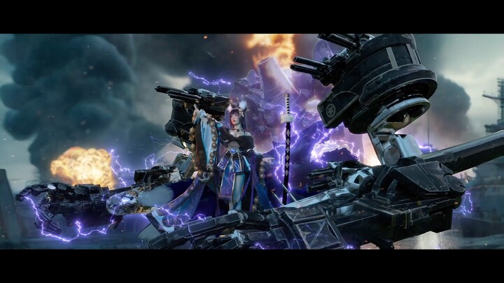 Efek khusus ini gila banget!!! Kostum Kapal Musashi di Azur Lane!