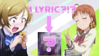 Can You Name the Love Live! Song from 1 Lyric?