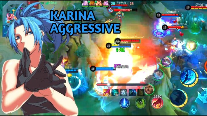 20 Kills KARINA AGGRESSIVE | SOLO RANGKED | mobile legends