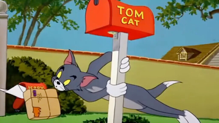 Tom diam-diam mengintip paket yang datang untuk Jerry