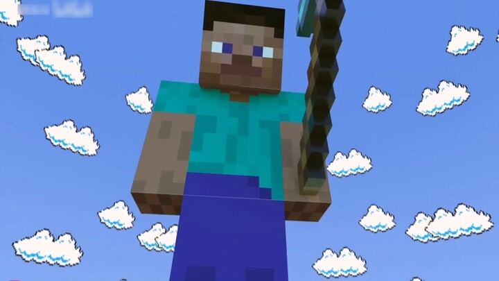 Steve eats a mushroom that grows bigger and becomes as big as the earth, and finally smashes the ear