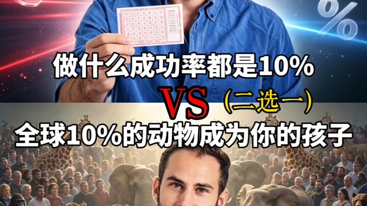 Làm việc gì thì tỷ lệ thành công cũng chỉ 10% VS Trên thế giới chỉ có 10% loài vật trở thành con của