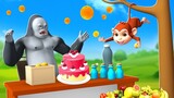 Funny Monkey Thief Steals Gorilla's Cake & Milk - Funny Animals Share Food in Jungle Comedy Video 3D