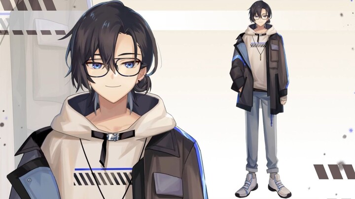 【Live2D模型展示】气质帅哥，你喜欢吗？（眼镜可摘）