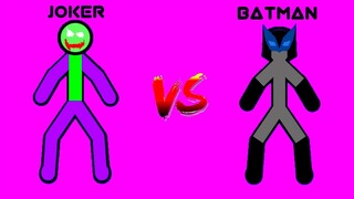 Joker vs Batman in supreme duelist stickman