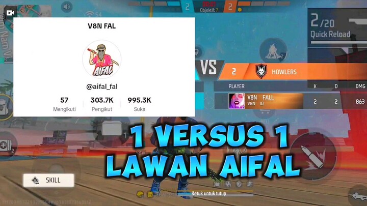 1 VERSUS 1 LAWAN SELEB TIKTOK!! AUTO BANTAI!! FREE FIRE