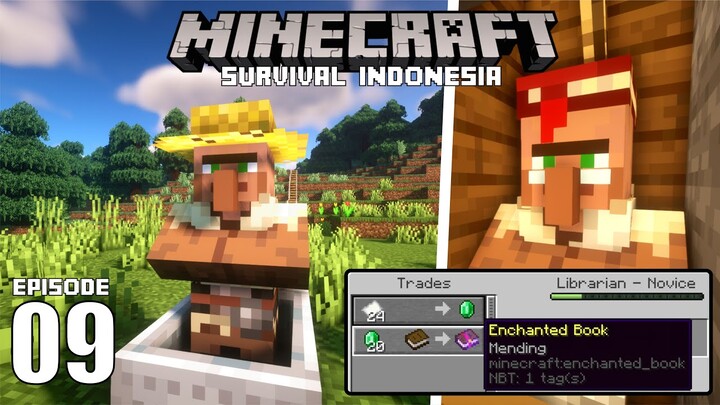 Memindahkan Villager Ke Sayya Town & Mendapatkan Mending!!! - Minecraft Survival Indonesia (Ep.9)