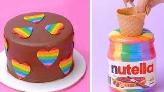 10+ บทแนะนำการตกแต่งเค้กช็อคโกแลตสายรุ้งที่ง่ายและรวดเร็ว สูตรเค้กช็อคโกแลตแสนอร่อย