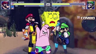 AN Mugen Request #2151: Mario, Sonic, Spongebob, Scorpion VS Luigi, Tails, Patrick, Sub-Zero