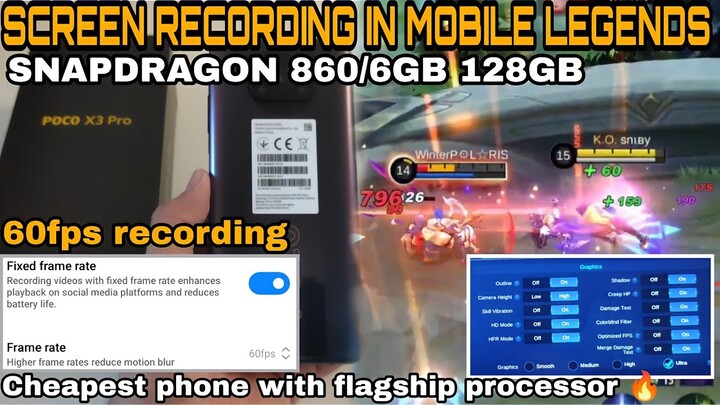 POCO X3 PRO in MOBILE LEGENDS | Screen record test | 60fps - Sniby