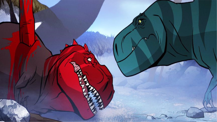 The most regrettable character to die in Prehistoric Chronicles: The red-headed Tyrannosaurus Rex wh